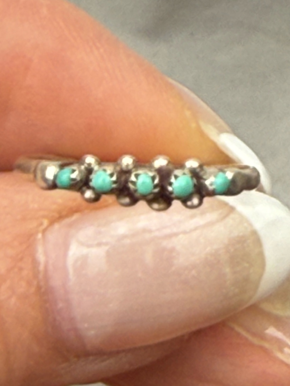 Sterling Silver Five-Stone Turquoise Accent Ring - Picture 2 of 4